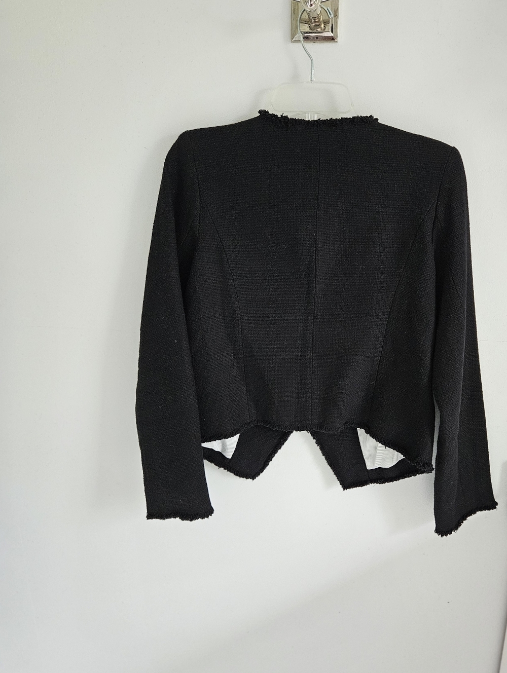 Joie Cotton Fringe Black Blazer - Picture 3 of 4